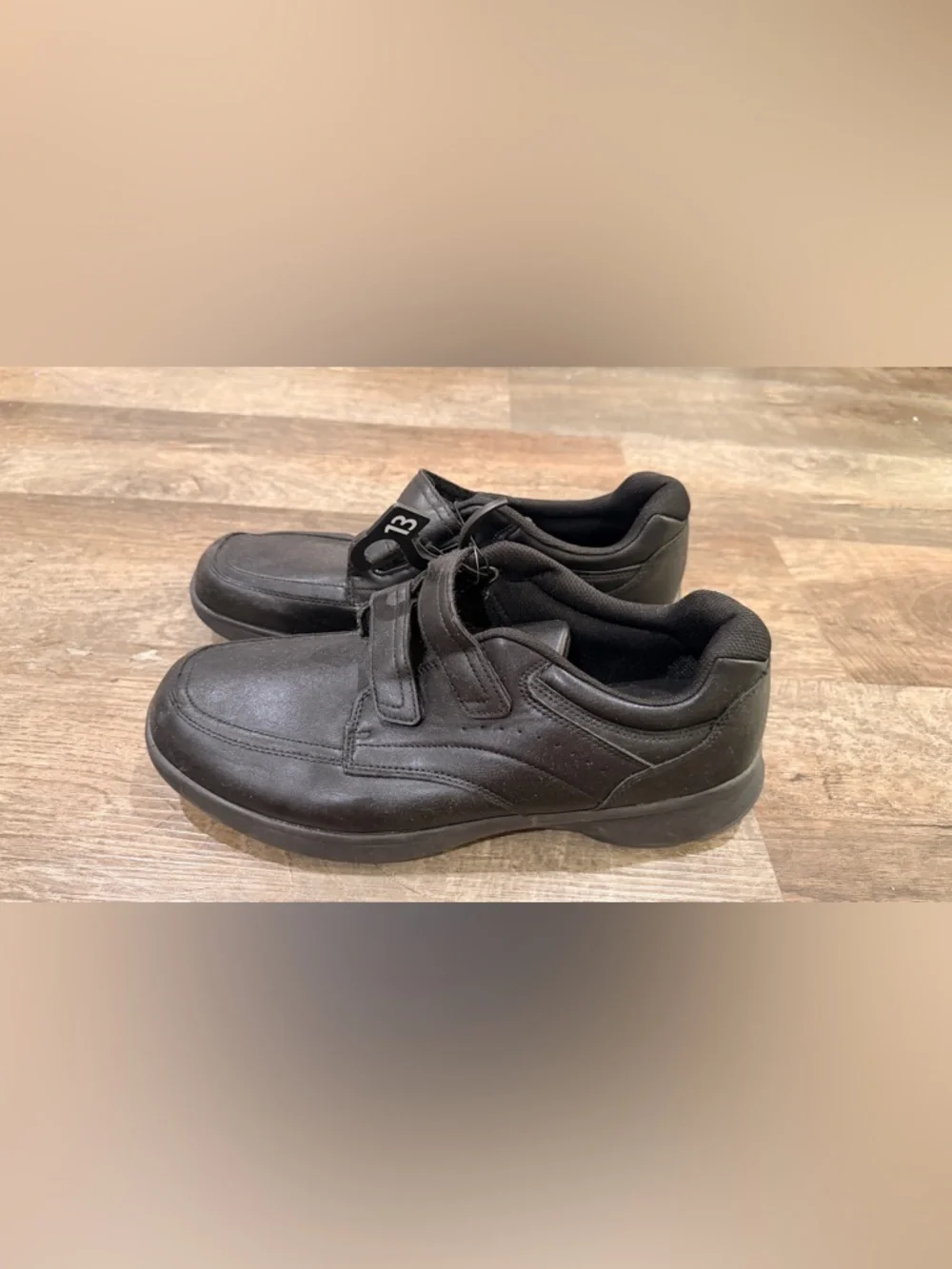 NWT Men’s Black Comfort Walking Shoes - Velcro Strap